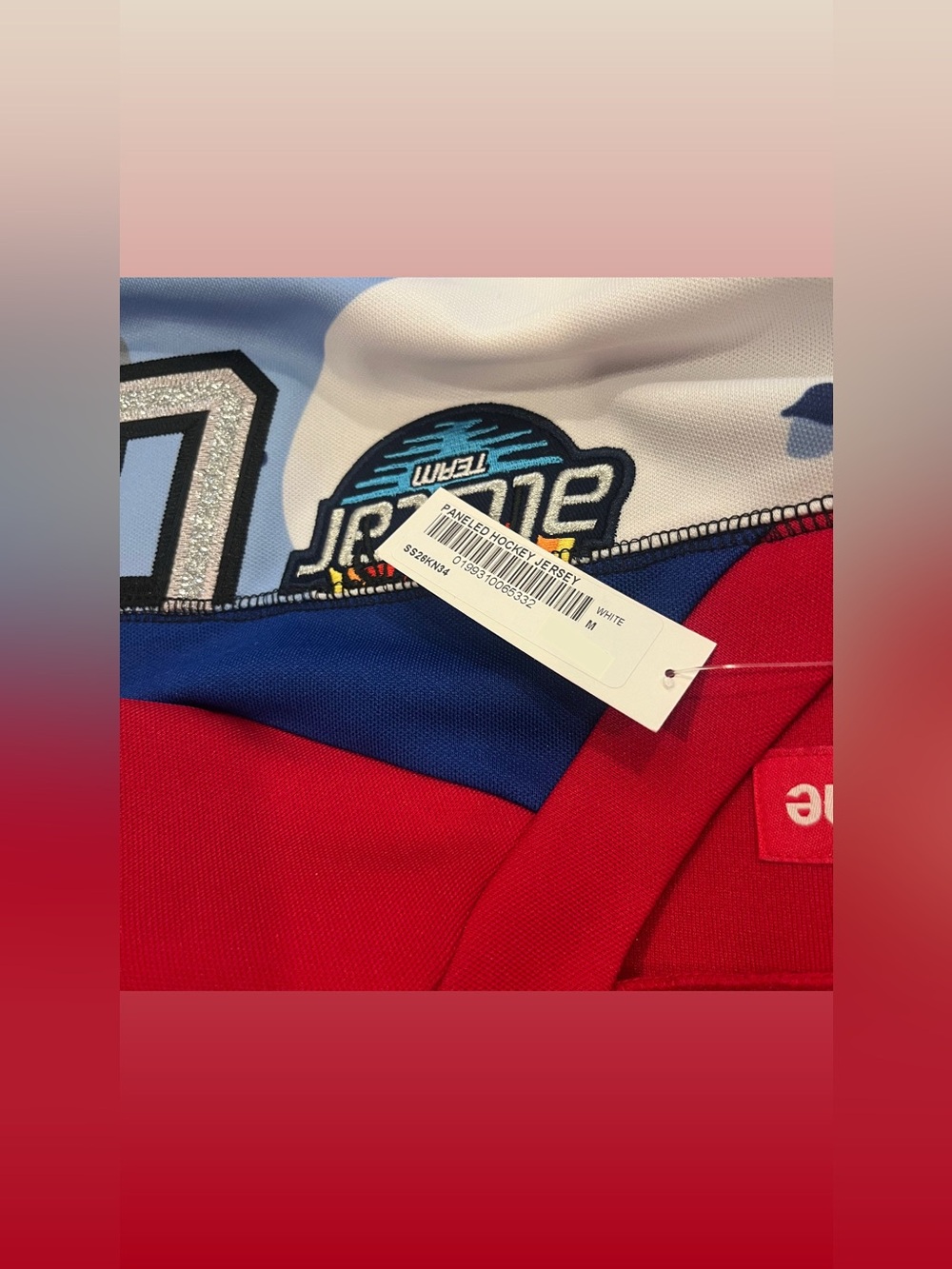 Supreme Paneled Hockey Jersey, White, Medium - Picture 4 of 8